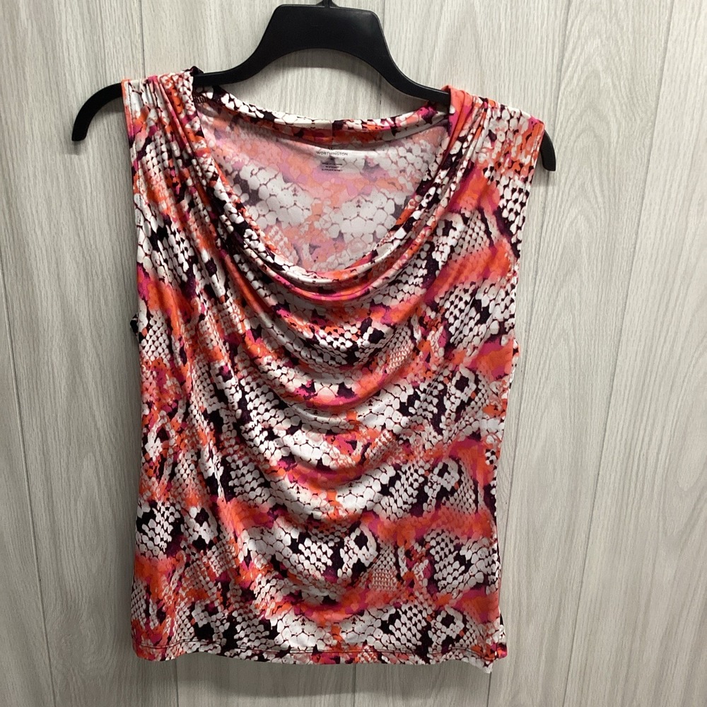 WORTHINGTON Women's (Size XL) Sleeveless Cowl Neck Snake Print Tank Top